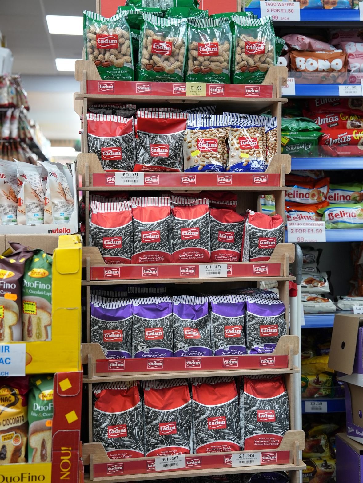 Roasted nuts and sunflower seeds by the pack