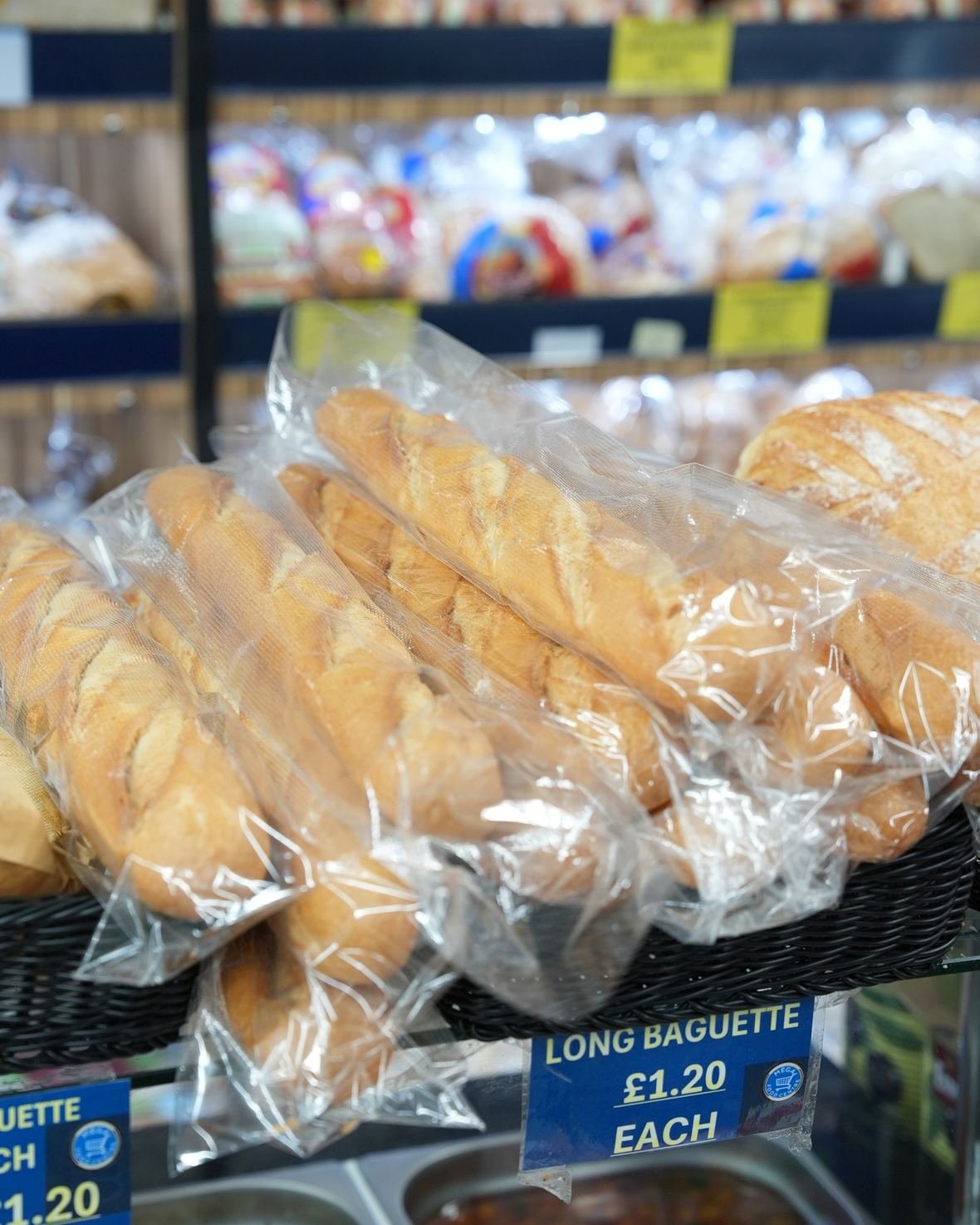 Long baguettes at £1.20 each