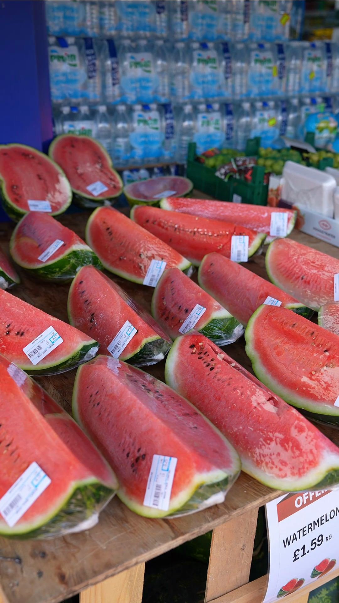 Watermelon by the slice in summer